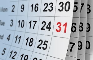 calendar with the 31st marked in red
