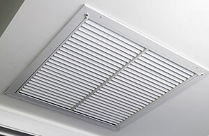 Air vent for an HVAC system set into the ceiling