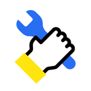 Hand holding wrench icon